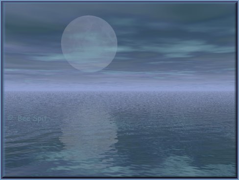 Blue Sunset a 3D painting by Janet Boyd  aka Bee Spit
