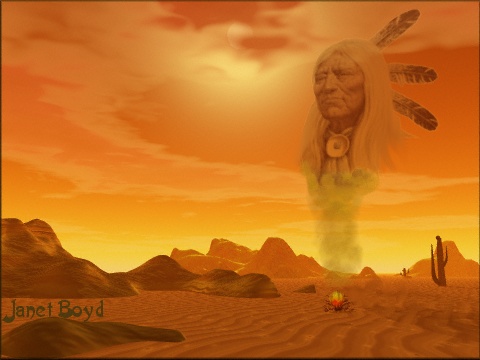Fire Speak a 3D painting by Janet Boyd aka Bee Spit